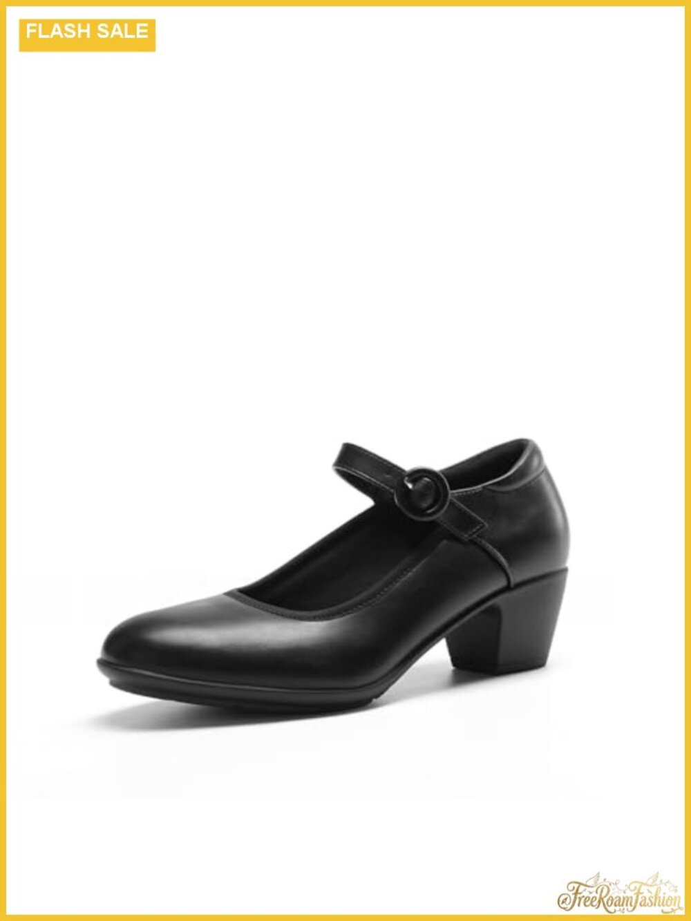 Mary Jane Low Chunky Dress Pumps Arch Support Cushioned Work Shoes